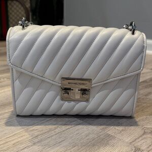 Michael Kors Ivory Quilted Shoulder Bag